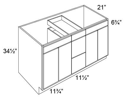 VANITY SINK & DRAWER COMBO(60") - DOUBLE SINK - Nexus Frost