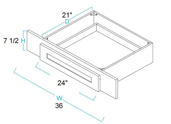 KNEE DRAWER - Metro Antique White