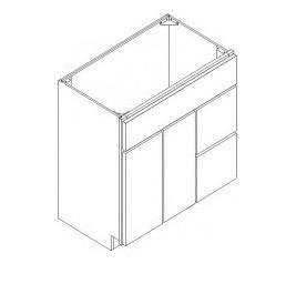 VANITY SINK COMBO -DRAWERS RIGHT - Shaker Aesthetic White