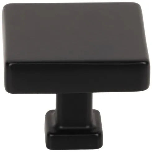 1-3/8" Overall Length Matte Black Square Nash Cabinet Knob