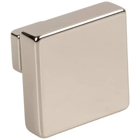 1-3/8" Overall Length Polished Nickel Square Nash Cabinet Knob