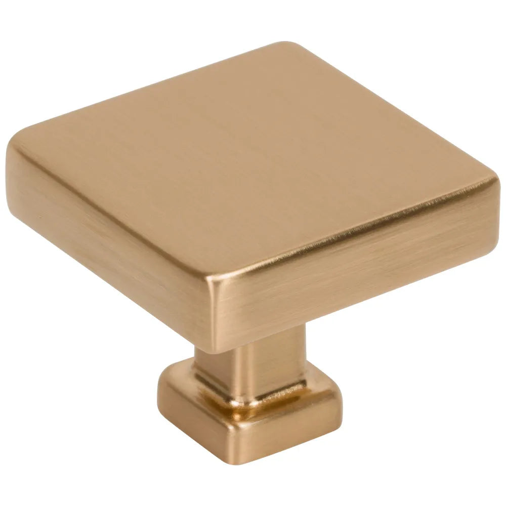 1-3/8" Overall Length Satin Bronze Square Nash Cabinet Knob