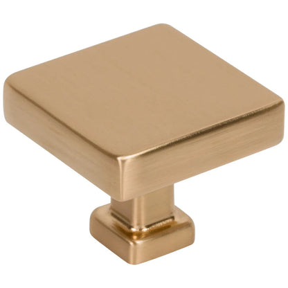 1-3/8" Overall Length Satin Bronze Square Nash Cabinet Knob