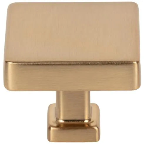 1-3/8" Overall Length Satin Bronze Square Nash Cabinet Knob