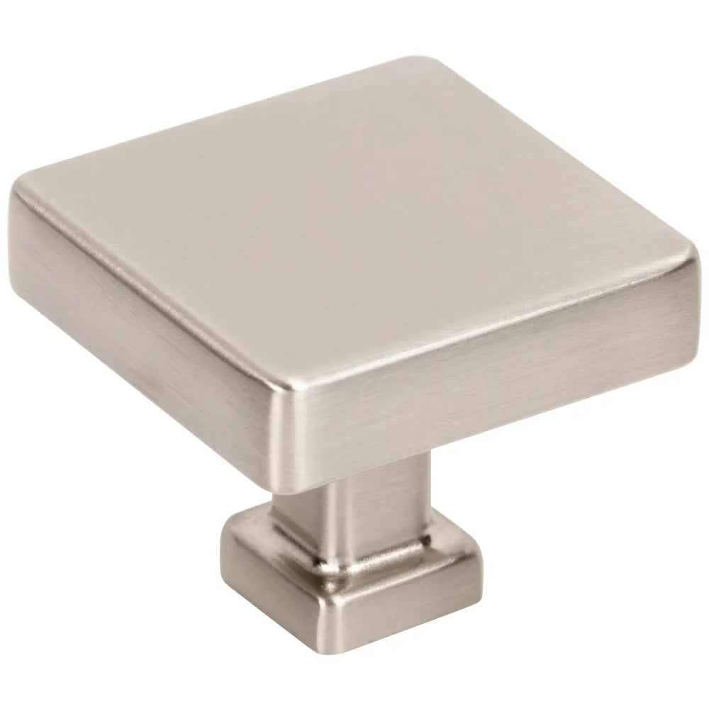1-3/8" Overall Length Satin Nickel Square Nash Cabinet Knob
