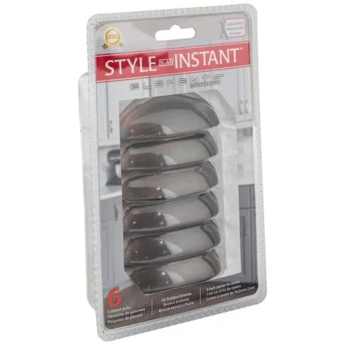 3" Center-to-Center Brushed Oil Rubbed Bronze Florence Retail Packaged Cabinet Cup Pull