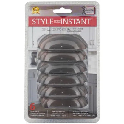 3" Center-to-Center Brushed Oil Rubbed Bronze Florence Retail Packaged Cabinet Cup Pull