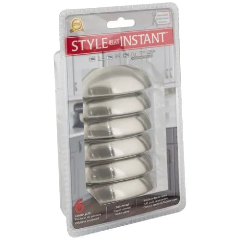 3" Center-to-Center Satin Nickel Florence Retail Packaged Cabinet Cup Pull