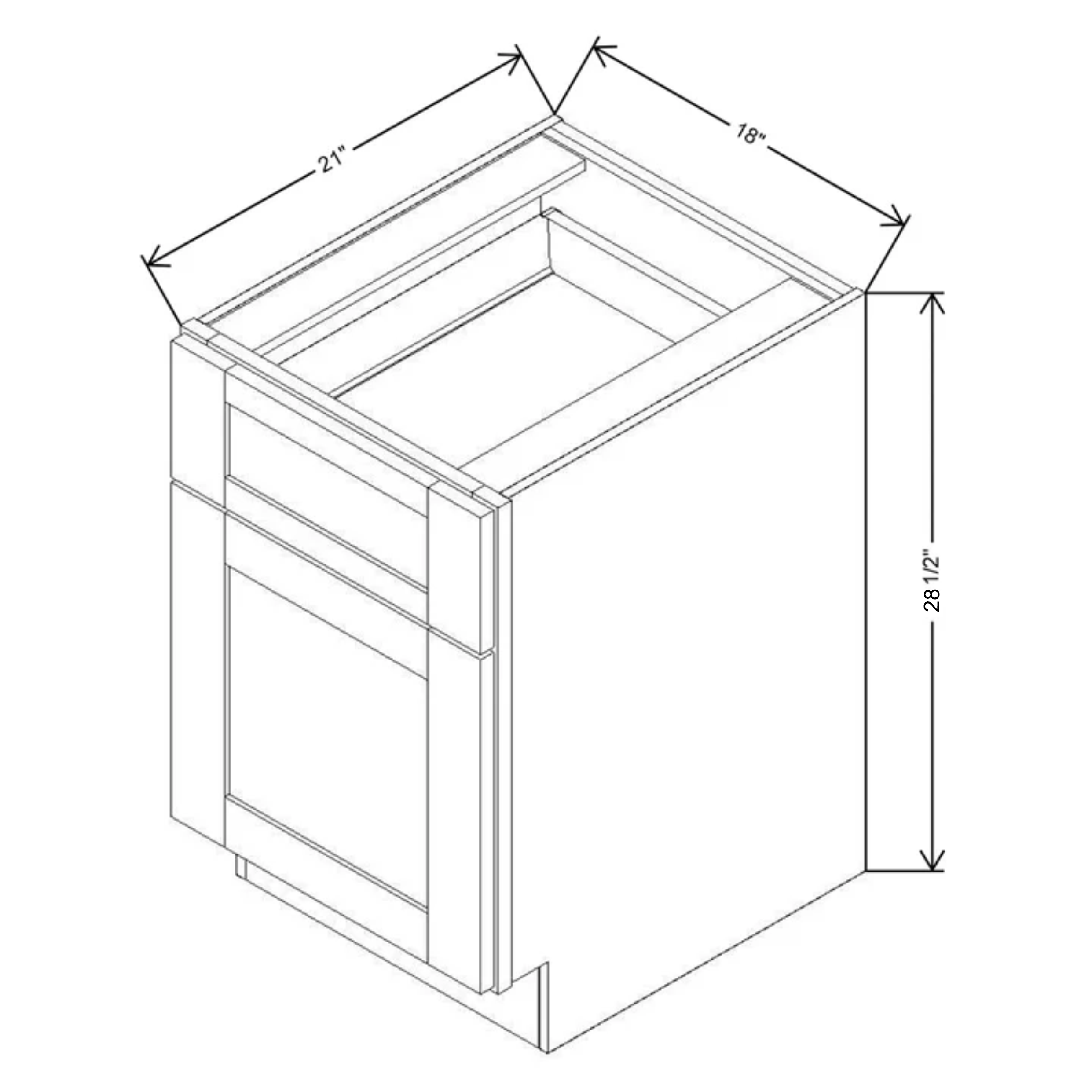 Fabuwood Allure Galaxy Frost File Drawer Base 18"W Cabinet