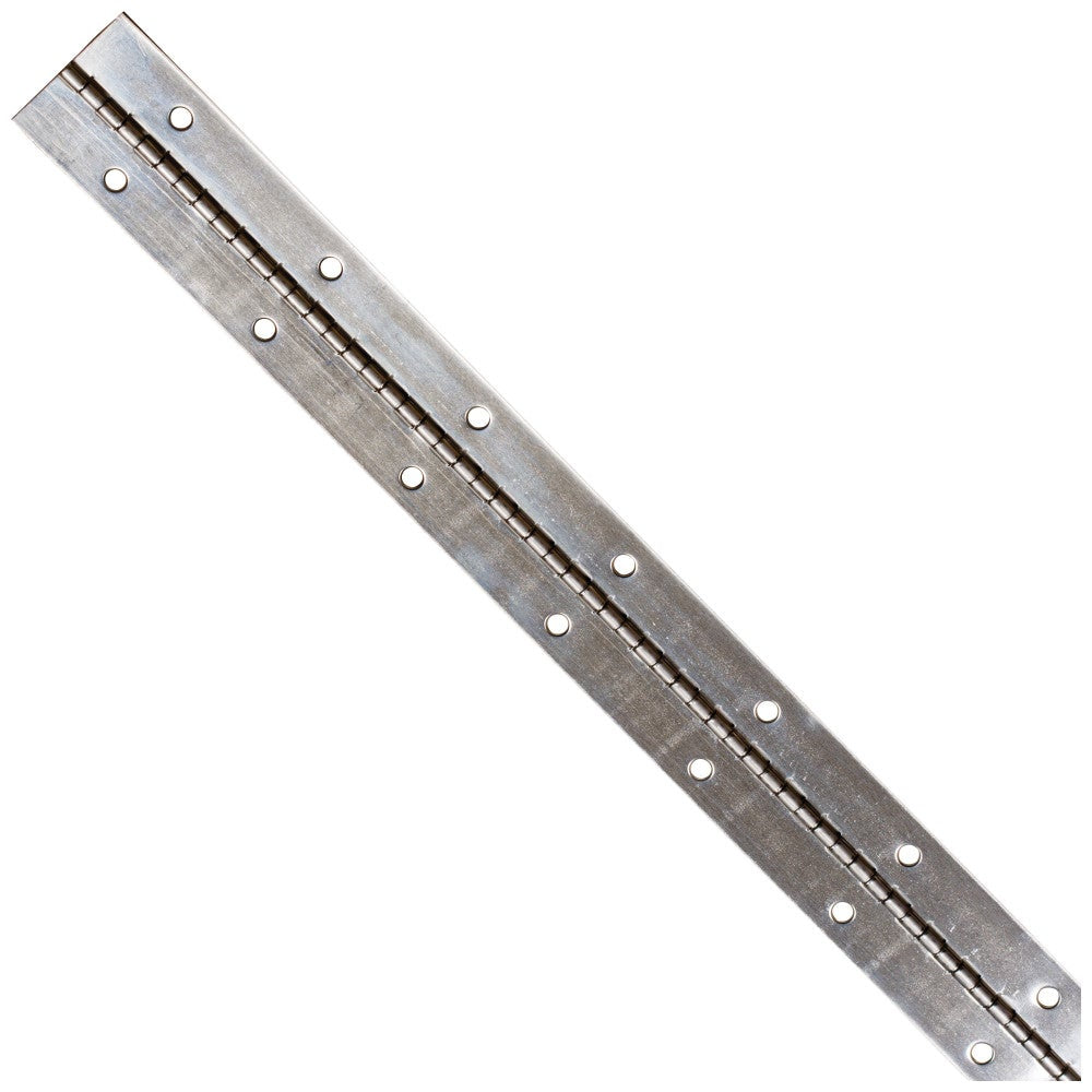 Bright Nickel 1-1/2" 21 Gauge Steel Piano Hinge in 1 ft Lengths