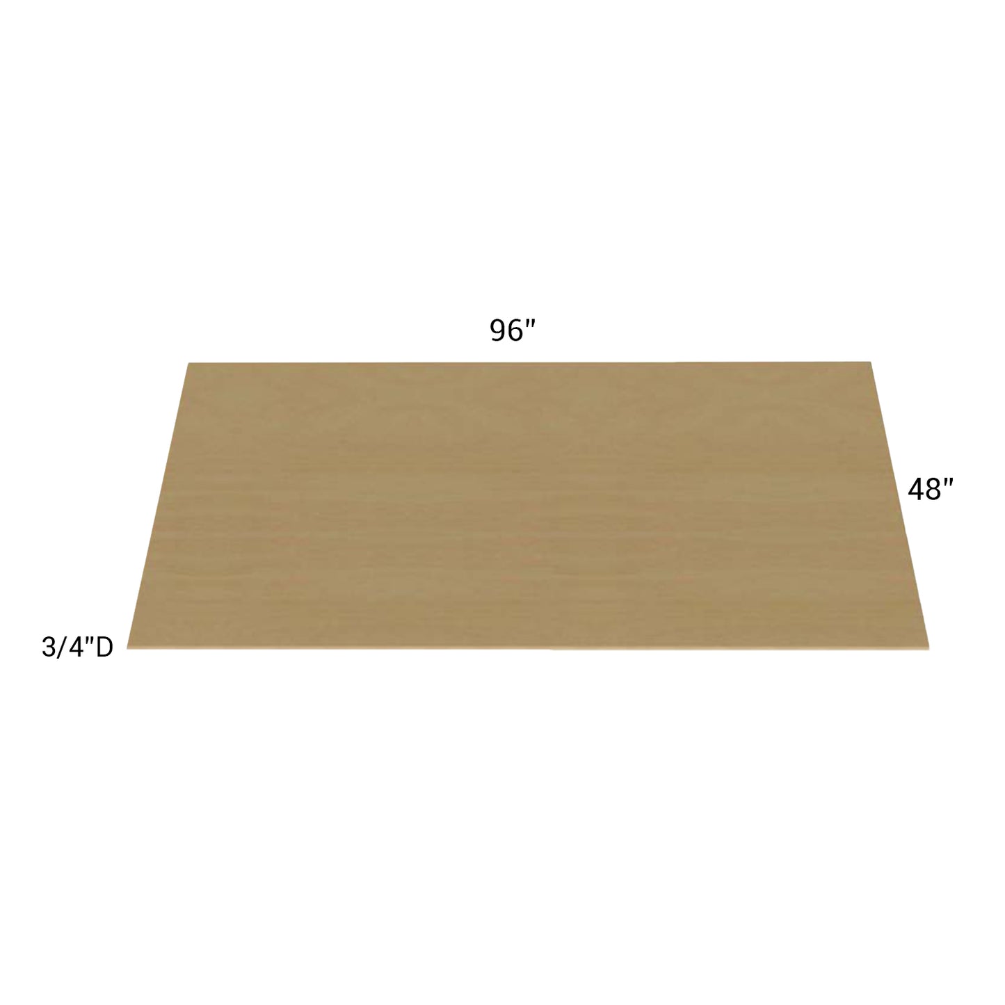 Fabuwood Allure Galaxy Frost Island Back Panel-Interior Natural Plywood 96”W X 48”H X 3/4”D