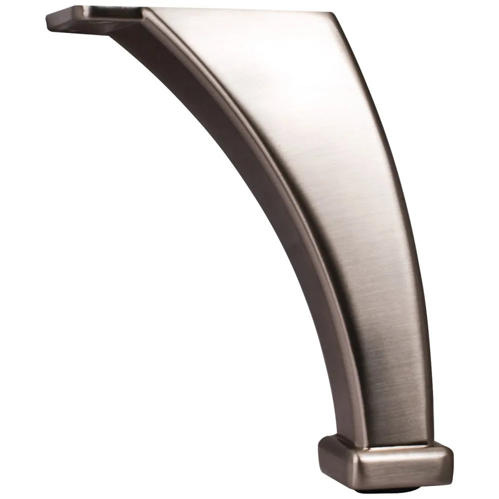 4-1/8" H Satin Nickel Square Curved Metal Furniture Leg