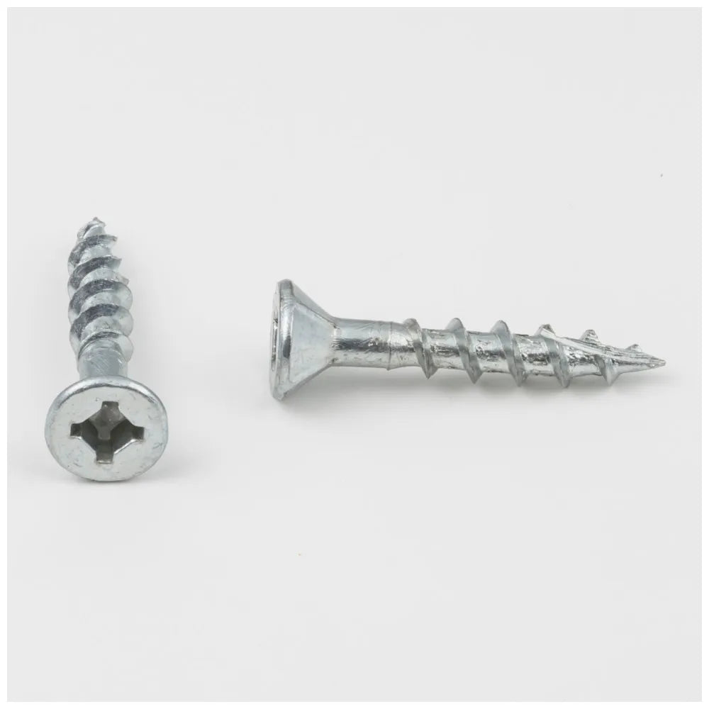 #8 x 1" Zinc Plated Flat Head Coarse Thread Combo Nib Screw with Type 17 Point Sold by the Keg