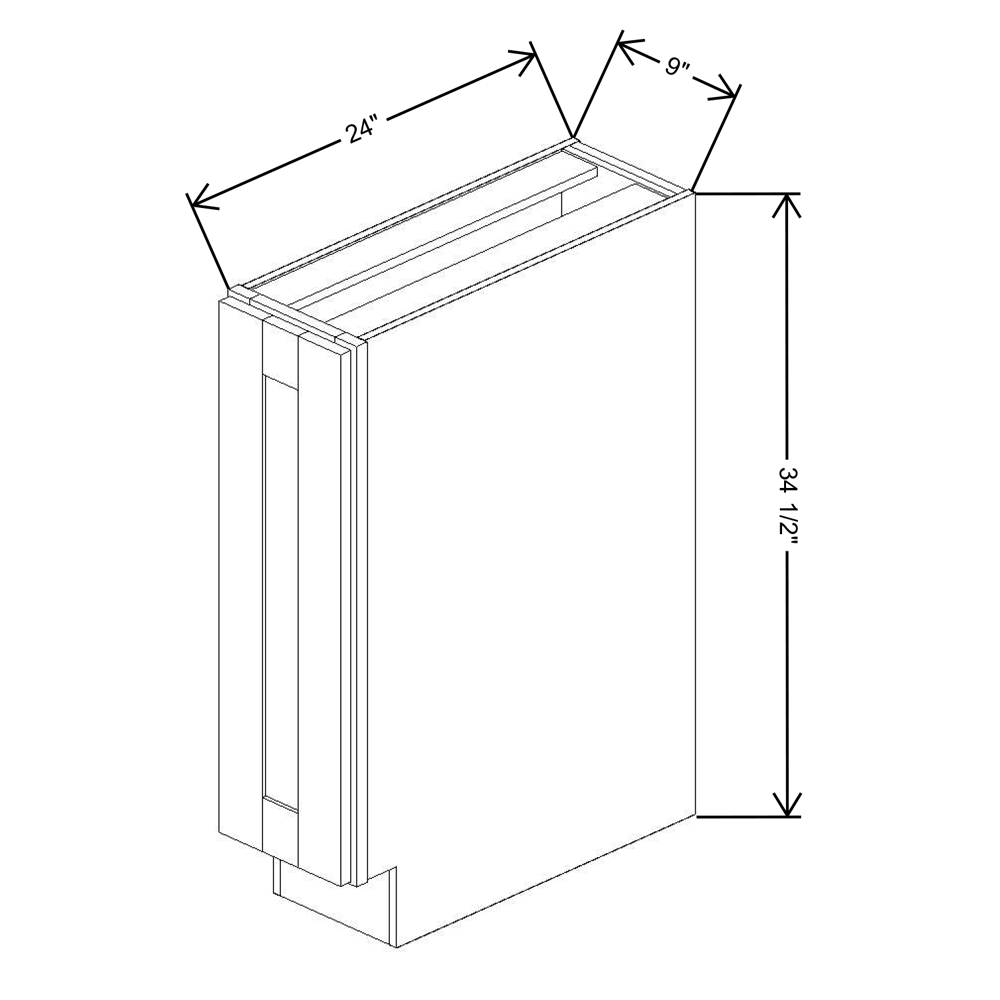 Fabuwood Allure Galaxy Frost Full Height Door Base 09"W Cabinet