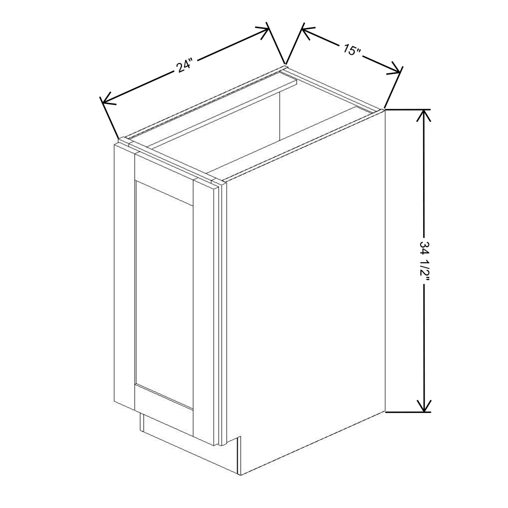 Fabuwood Allure Galaxy Frost Full Height Door Base 15"W Cabinet