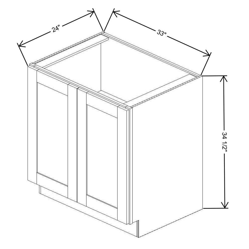 Fabuwood Allure Galaxy Frost Full Height Doors Base 33"W Cabinet