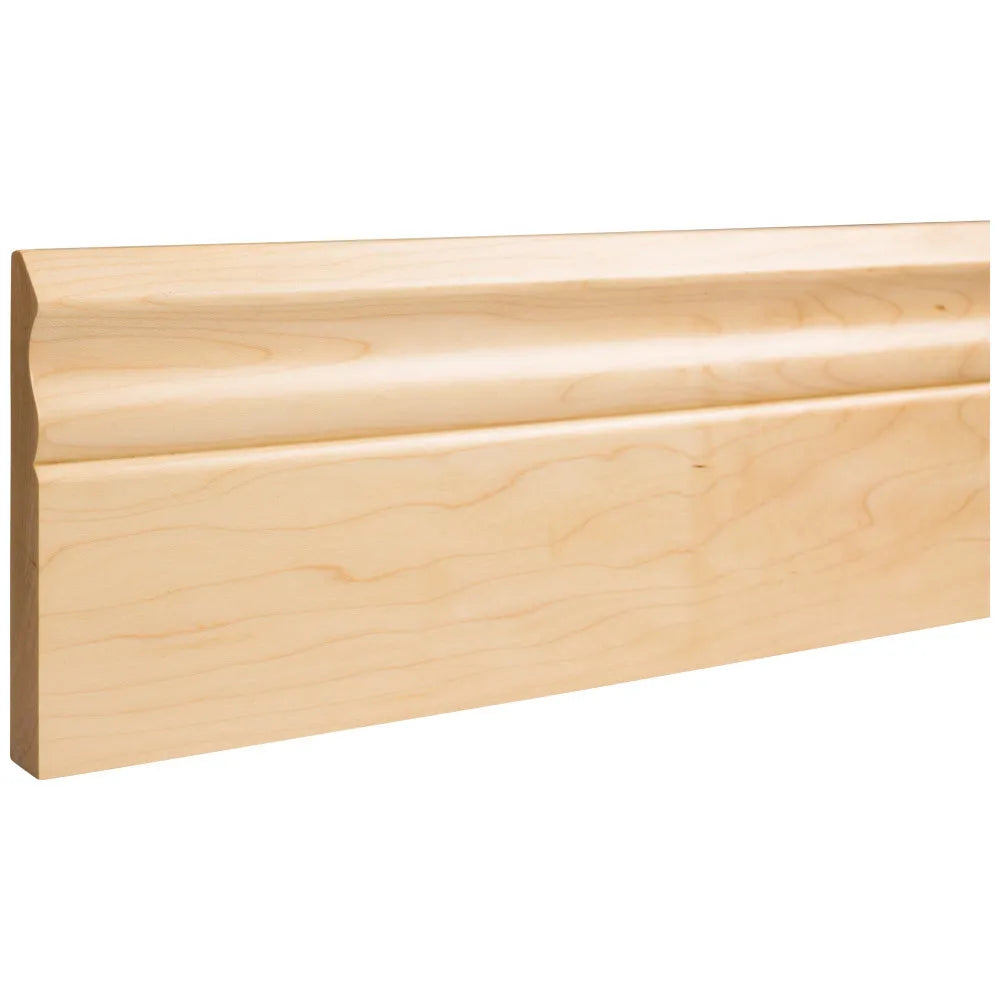 3/4" D x 5" H Hard Maple Scalloped Edge Base Moulding