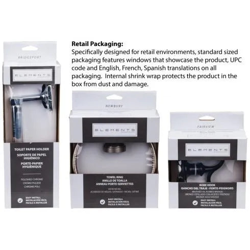 Bridgeport Polished Chrome Double Robe Hook - Contractor Packed