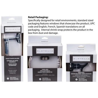 Bridgeport Polished Chrome Double Robe Hook - Contractor Packed