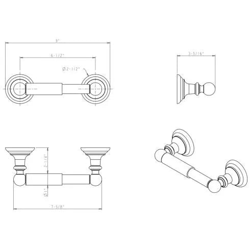 Fairview Polished Chrome Spring-Loaded Paper Holder - Retail Packaged