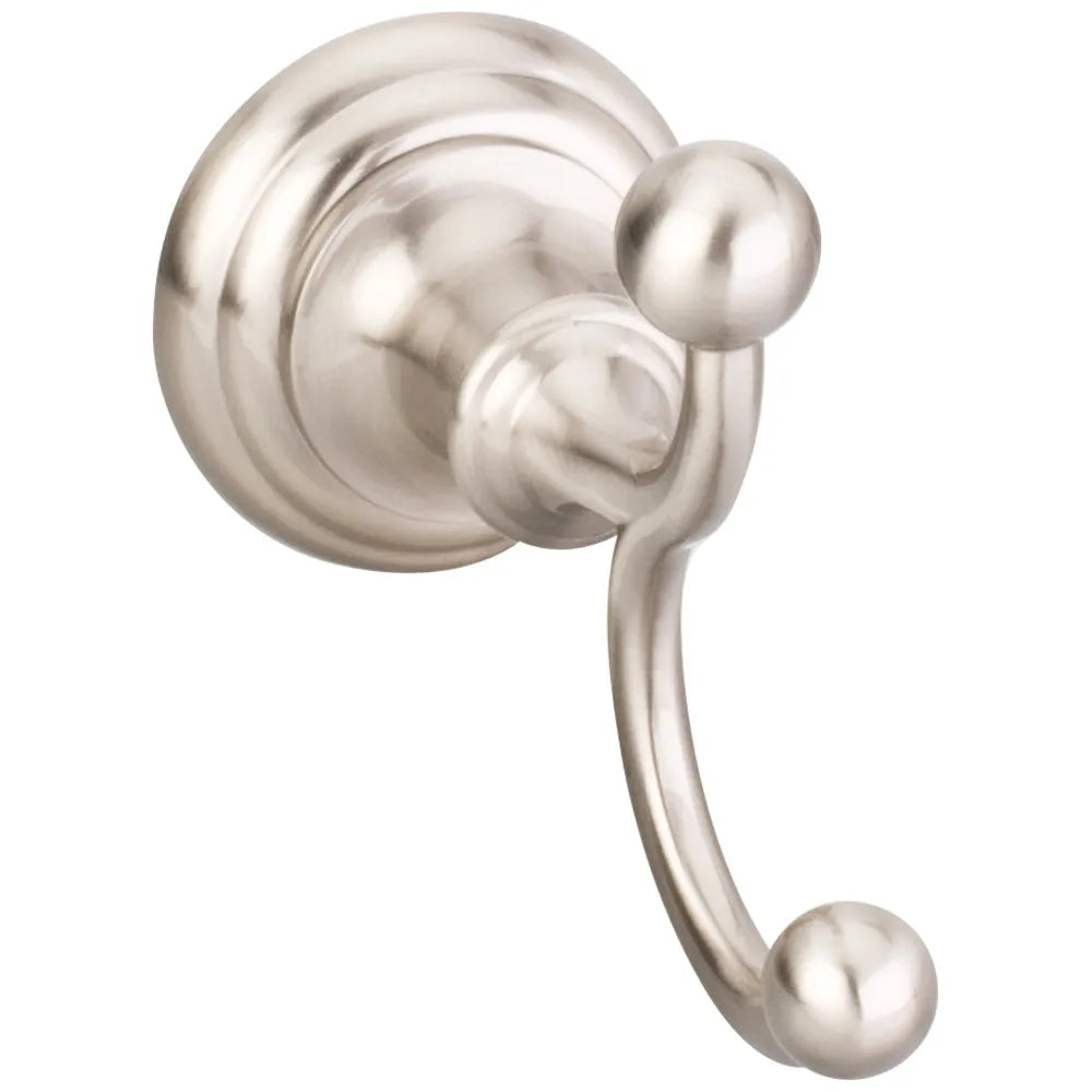 Fairview Satin Nickel Double Robe Hook - Contractor Packed