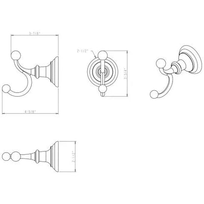 Fairview Polished Chrome Double Robe Hook - Contractor Packed