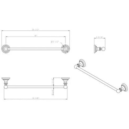 Fairview Polished Chrome 18" Single Towel Bar - Contractor Packed