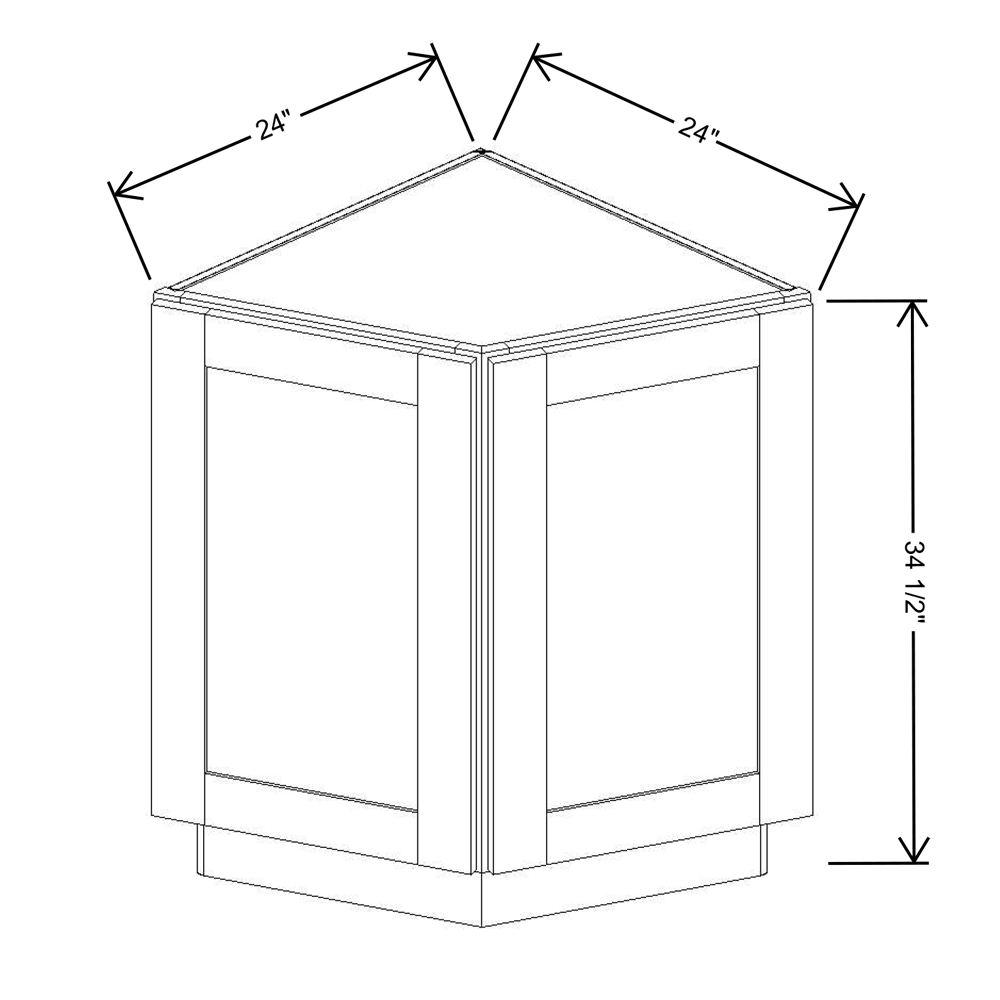 Fabuwood Allure Galaxy Frost Return Angle Base 24"W Cabinet