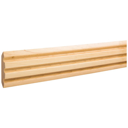 3/4" D x 2-3/4" H Cherry Fluted Corner Moulding