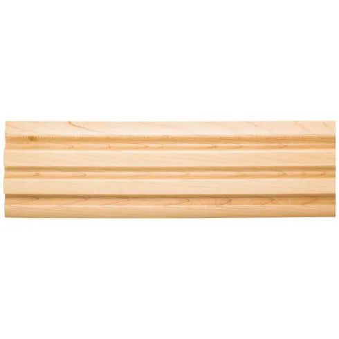 3/4" D x 2-3/4" H Cherry Fluted Corner Moulding
