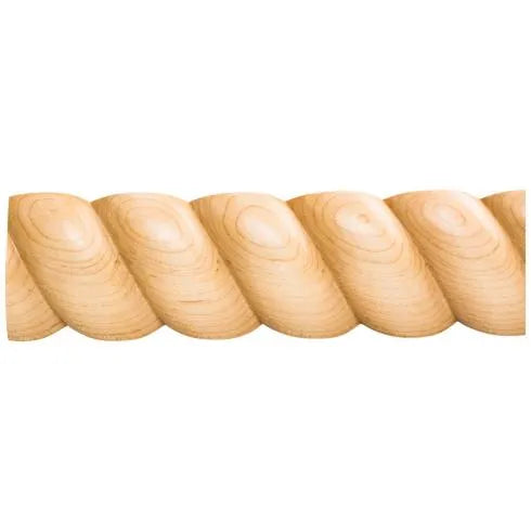 7/8" D x 2-11/16" H Hard Maple Rope Corner Moulding