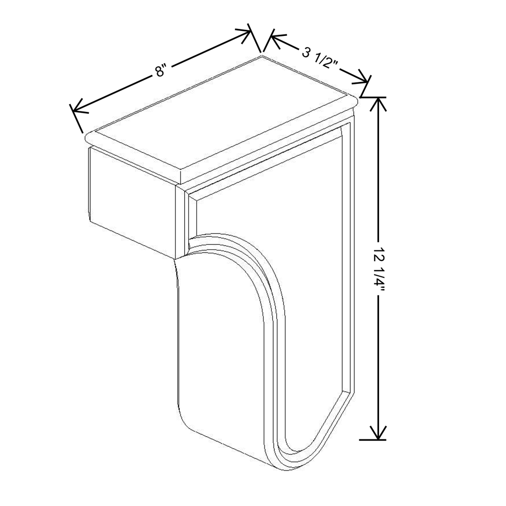 Fabuwood Allure Galaxy Frost Corbel 3 ½”W x 8”D x 12 ¼”H