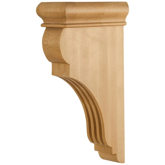 3" W x 6-1/2" D x 12" H Cherry Fluted Corbel