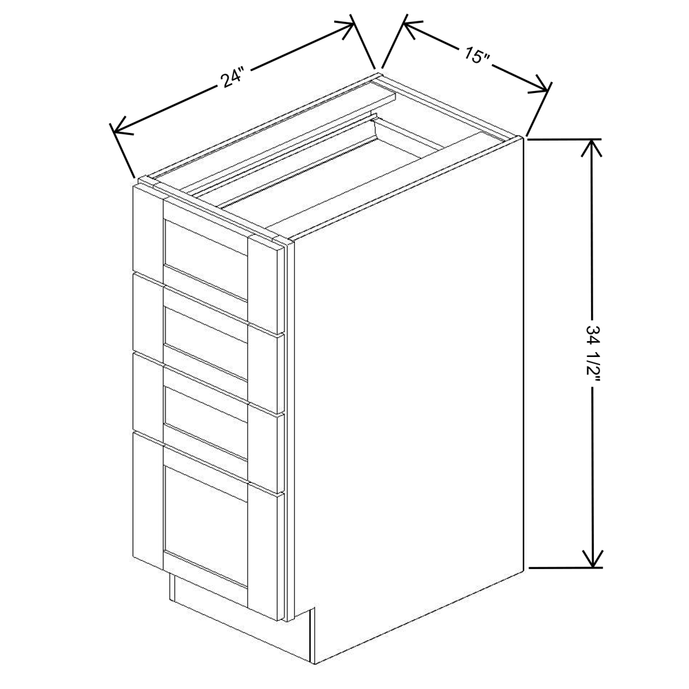 Fabuwood Allure Galaxy Frost 4-Drawer Base 15"W Cabinet