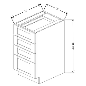 Fabuwood Allure Galaxy Frost 4-Drawer Base 18"W Cabinet