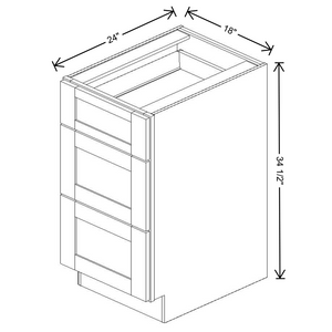 Fabuwood Allure Galaxy Frost 3-Drawer Base 18"W Cabinet