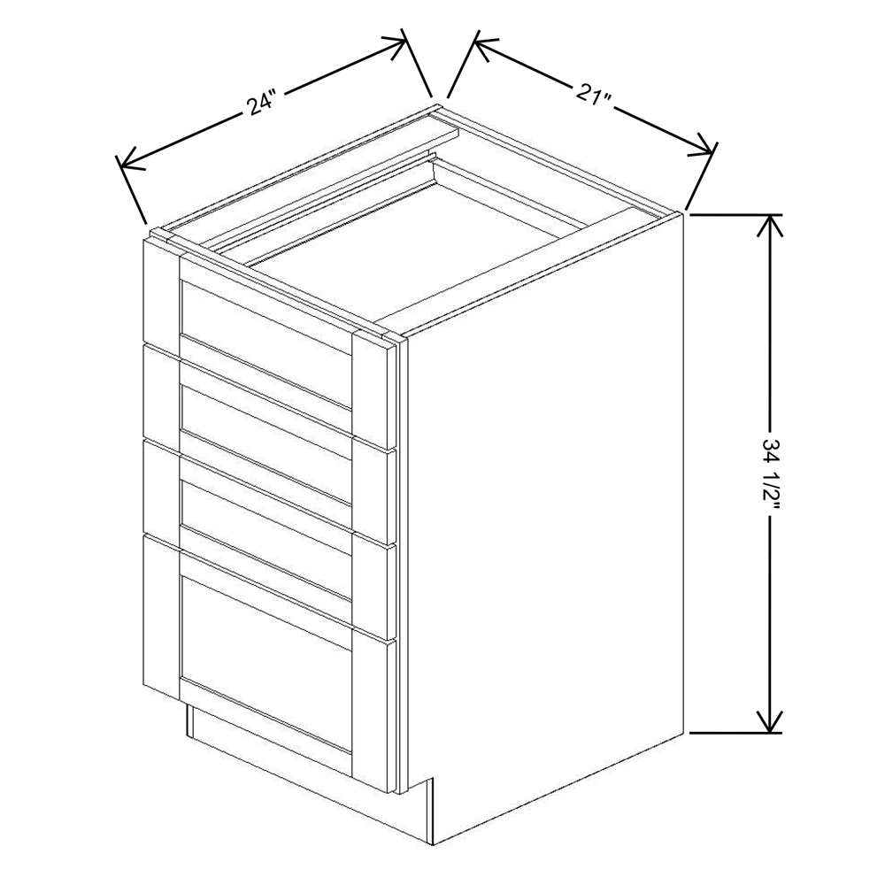 Fabuwood Allure Galaxy Frost 4-Drawer Base 21"W Cabinet