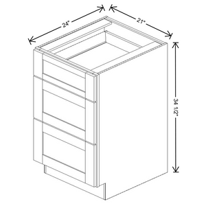 Fabuwood Allure Galaxy Frost 3-Drawer Base 21"W Cabinet