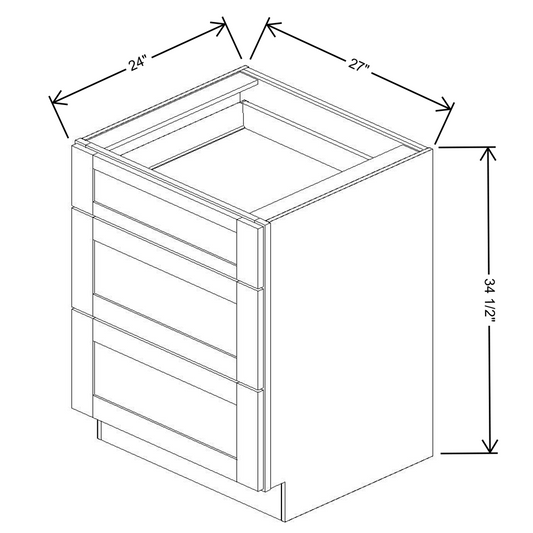 Fabuwood Allure Galaxy Frost 3-Drawer Base 27"W Cabinet