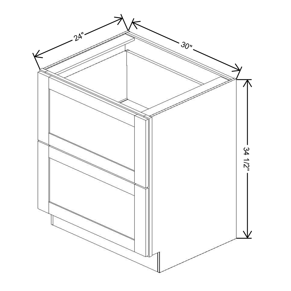 Fabuwood Allure Galaxy Frost 2-Drawer Base 30"W Cabinet