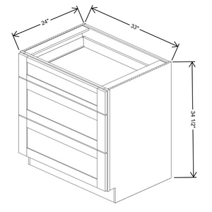 Fabuwood Allure Galaxy Frost 3-Drawer Base 33"W Cabinet