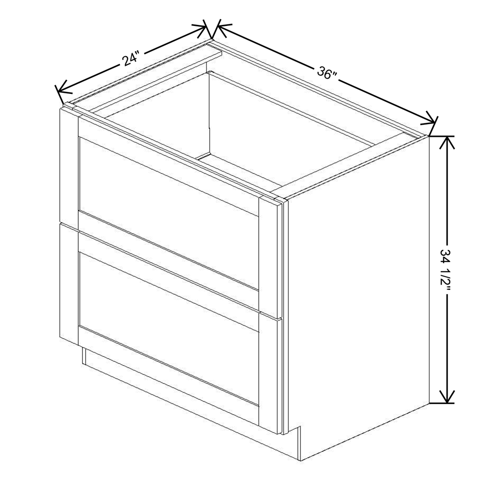 Fabuwood Allure Galaxy Frost 2-Drawer Base 36"W Cabinet