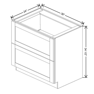 Fabuwood Allure Galaxy Frost 2-Drawer Base 36"W Cabinet