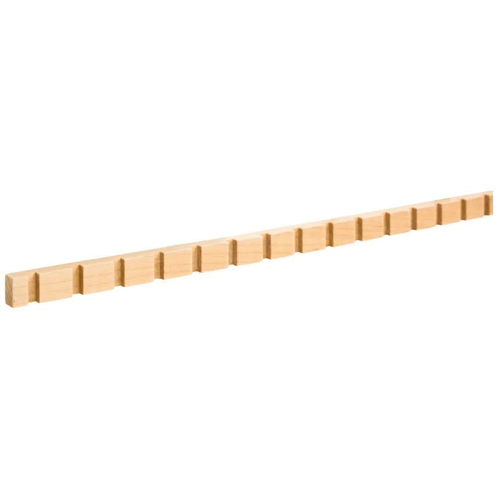 3/8" D x 9/16" H Hard Maple Dentil Moulding