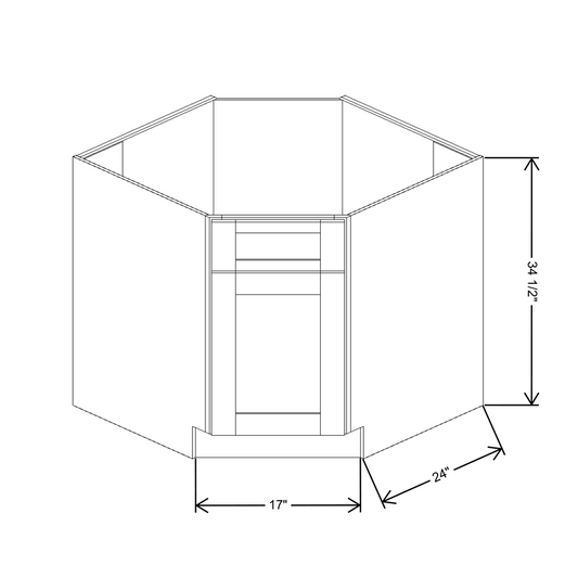 Fabuwood Allure Galaxy Frost Corner Sink Base 36"W Cabinet