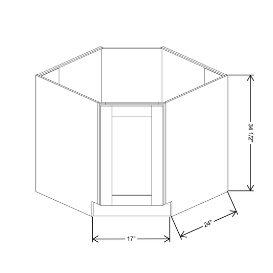 Fabuwood Allure Galaxy Frost Corner Sink Base Full Height Door 36"W Cabinet