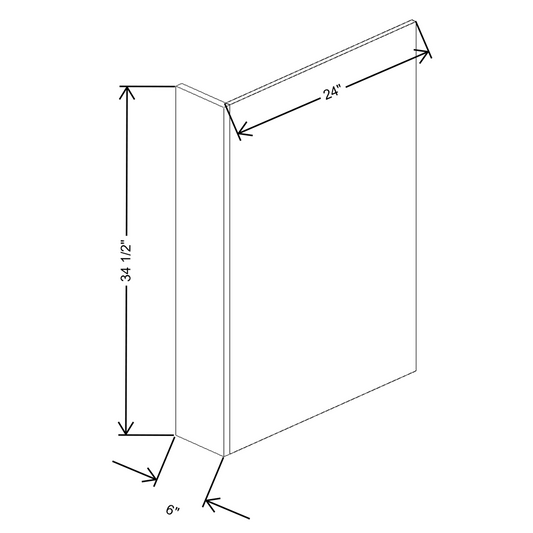 Fabuwood Allure Galaxy Frost Dishwasher Return End Panel 6”W x 34 ½”H x 24”D