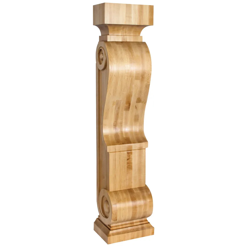 8" W x 6" D x 36" H Maple Scandinavian Romanesque Fireplace Corbel