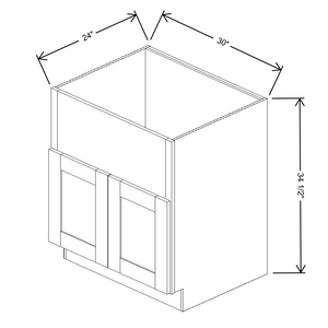 Fabuwood Allure Galaxy Frost Farm Sink Base 30"W Cabinet