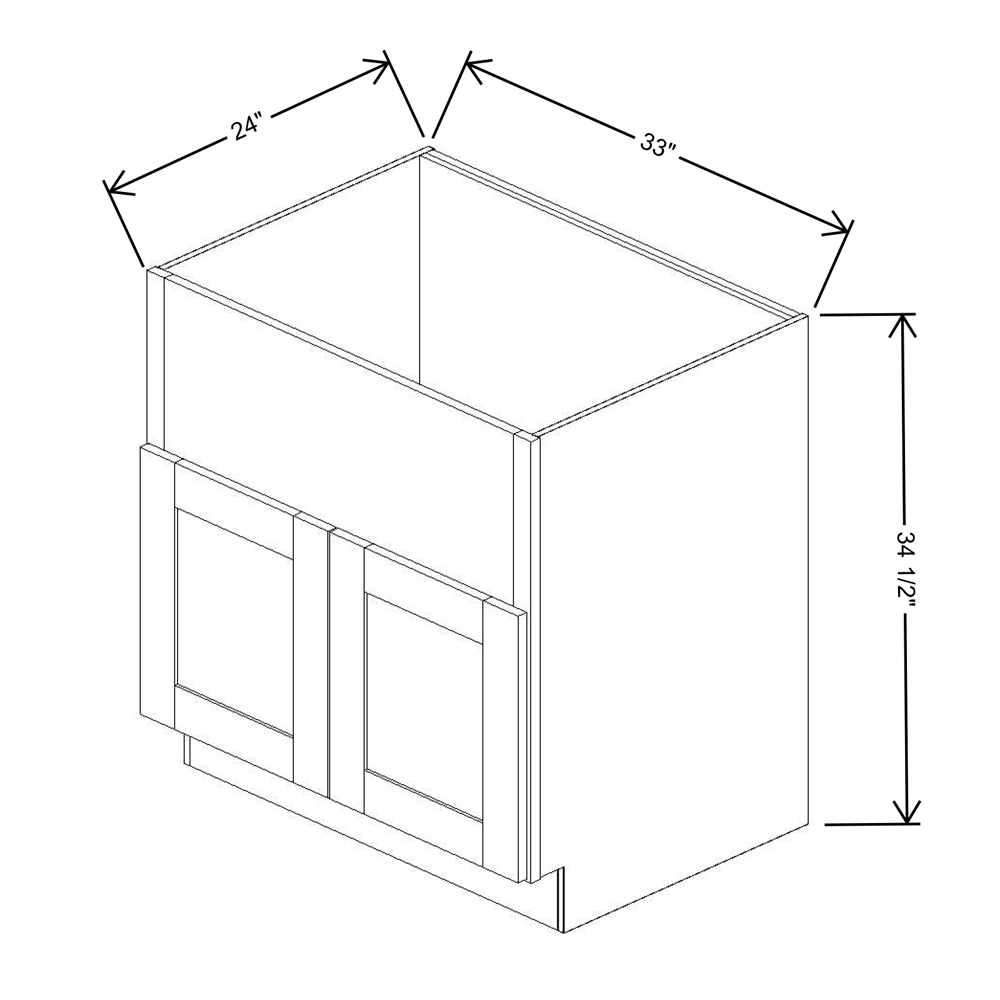 Fabuwood Allure Galaxy Frost Farm Sink Base 33"W Cabinet